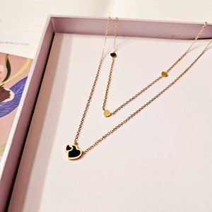 Pinteresty Layered Gold Heart Necklace