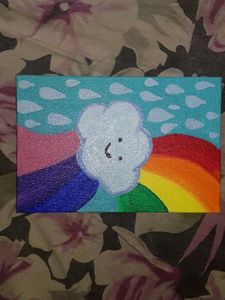 Cute rainbow canvas painting