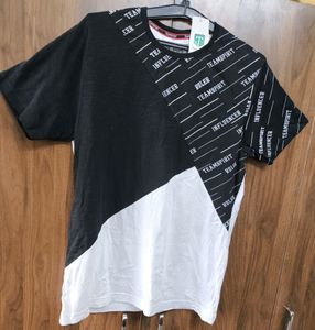 Black & White T Shirt - Team Spirit AJIO
