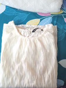 White Sheer Sleeves top for 6-8yrs