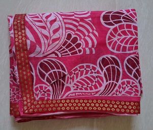 New Rose Pink Pure Cotton Saree💗