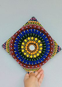 Its a handmade mandala art or dot art