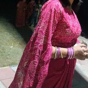 Pink Colour Dhoti With Heavy Sequence Work Blouse