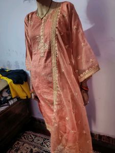 Peach  Kurta Set