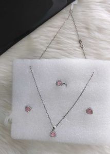 925 Hallmark Pink Stone Jewelry Set🩷