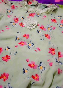 Floral Print Tie-Waist Blouse