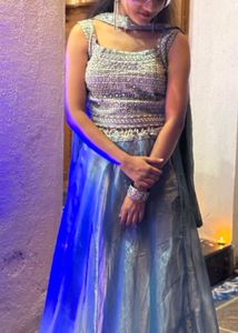 Blue Embellished Lehenga Choli Set