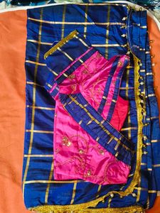Blue & Pink Ethnic saree