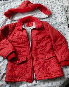 Red Winter Jacket with Hood