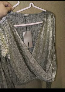 Metallic Long Sleeve Top