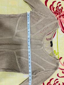 Beige Crochet Top For Women