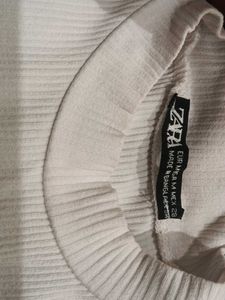 ZARA Women White Sleeveless Top