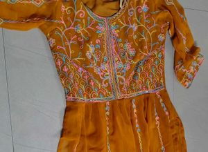 Youthnic Mustard Embroidery Kurta New With Tag
