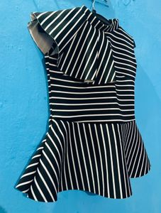 Striped Peplum Top