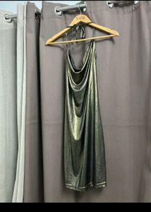 Champagne Halter Neck Party Dress