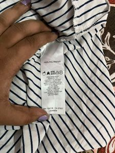 Forever New Blue stripped knot top