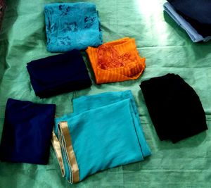 4Colorful Dupatta Set &amp;1 top&amp;1plazzo