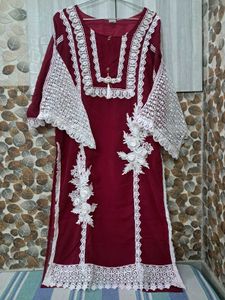 Maroon Kurta Set