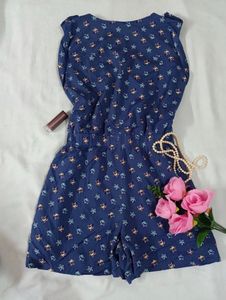 Blue Floral Romper