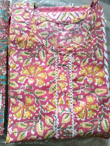 New Pure Cotton 3 piece Sets Kurtis with pants dup