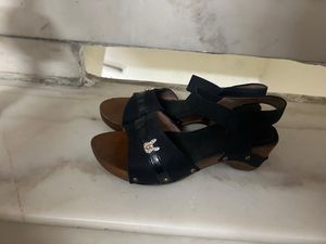 Black Wedge Sandals