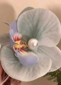 orchid flower Pearl Hair Clip