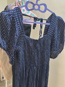 Navy Polka Dot Maxi Dress