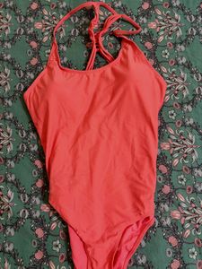 Coral Crisscross Back One-Piece Swimsuit