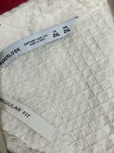 Size XXL Off-White Waffle Regular Fit Full Sleeves