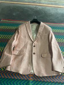 Pink Herringbone Blazer