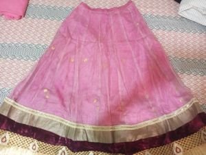 Pink &amp; Gold Embellished Skirt