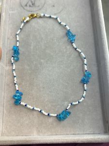 Cute Seed Bead Stone Blue Necklace