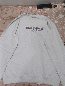 grey anime oversized sweatshirt