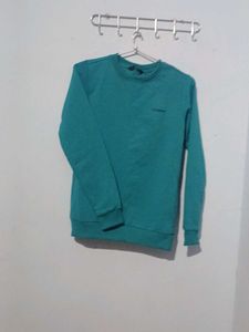 Burgundy And Sea Green Crewneck Sweater