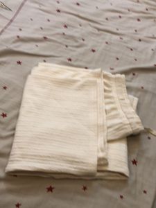 Cream Ribbed Knit Wide Leg Pants
