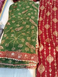 Maroon Heavy Party Wear Unstitched Suit