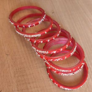 Red Stone Bangles