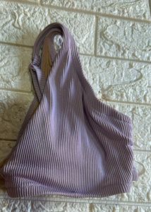 Ribbed Lavender Gold Bikini Top