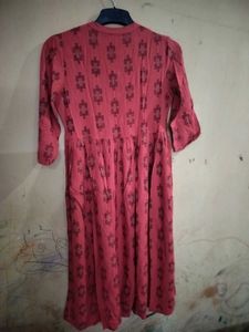 Red Maternity Kurta Dress