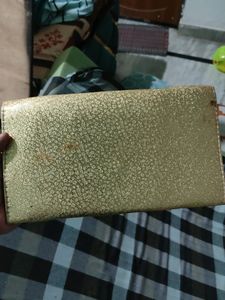 Golden Cluch Bag With Chain