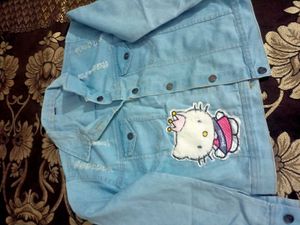 Cute Denim Jacket - Hello Kitty