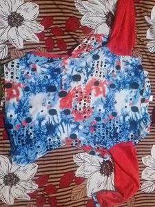 Red &amp; Patterned Top