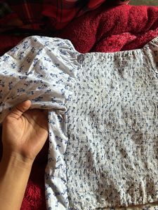 Blue Lilly Printed Crop Top
