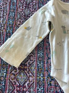 M&amp;S Animal Print Onesie - White