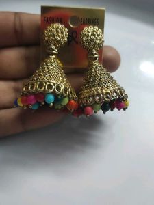 Gold-tone Jhumka Earrings