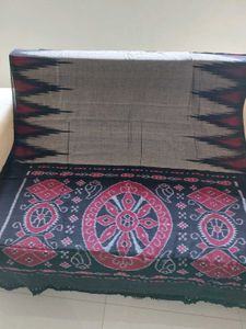 Grey Sambalpuri Orissa Ikat Cotton Saree