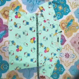 Cute T-shirt For Women Kitty Print Tee Pattern