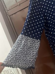 Fame Forever Ink Blue Floral Print Top