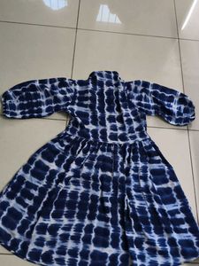 Blue Tie-Dye Mini Dress