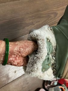 Green Fur Lined Boots size 6-7 years